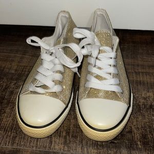 Sport is the brand. Gold glitter size 9 shoes.